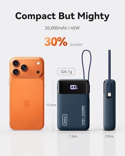 INIU 45W Fast Charging Power Bank, 20000mAh Small Travel Portable Charger — view 3