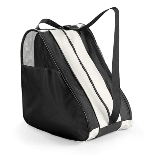 YEENAIV Skating Shoes Carry Bags Roller Skate Bag, Oxford Ice Skates Storage Bag for Kids & Adults, Unisex Adults Ice & Skate Bag Ii Fabric and Beach with Adjustable Shoulder Strap (White)