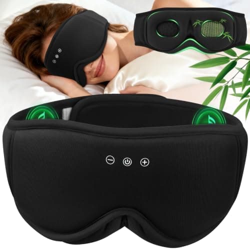 MUSICOZY Sleep Mask Headphones Bluetooth 3D Bamboo Cotton Sleep Headphone