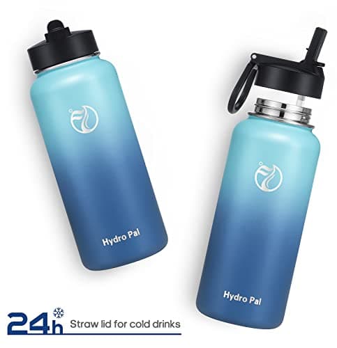 HydroPal Vacuum Insulated 1L Stainless Steel Water Bottle with Dual Lids — view 3