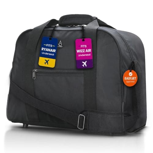 Aerolite 40x30x20 Ryanair Wizz Air Max Under Seat Carry On Bag Black