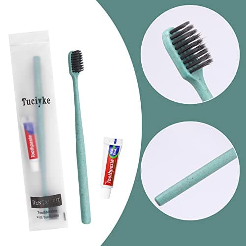 Disposable Toothbrush with Toothpaste Pack of 25,Green Hotel Toothbrush Set Individually Wrapped Manual Travel Toothbrush Kit for Adults,Kids,Hotel,Homeless,Nursing Home,Charity — view 6