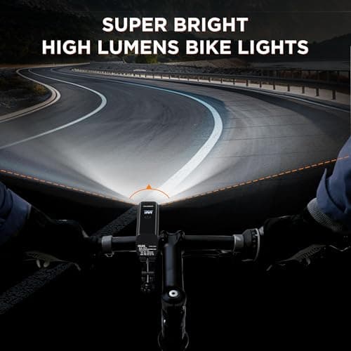 2026 New Bike Lights, Bike Headlight Front and Back, High Lumens Rechargeable Waterproof 6+4 Modes Bike Lights Sets, Super Bright Bike Torch (Matte Purple) — view 2