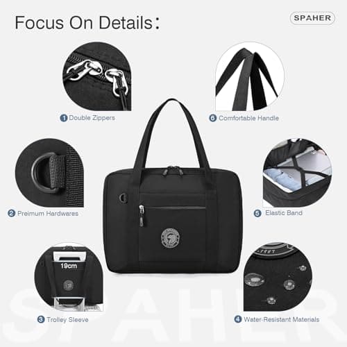 SPAHER Expandable Cabin Bag 40x30x10 Lufthansa 40x30x20 Wizzair Vueling Travel Duffle Bag with Wet Pocket Carry on Hand Luggage Under-seat Holdall Handbag for Maternity Overnight with Toiletry Bag — view 6