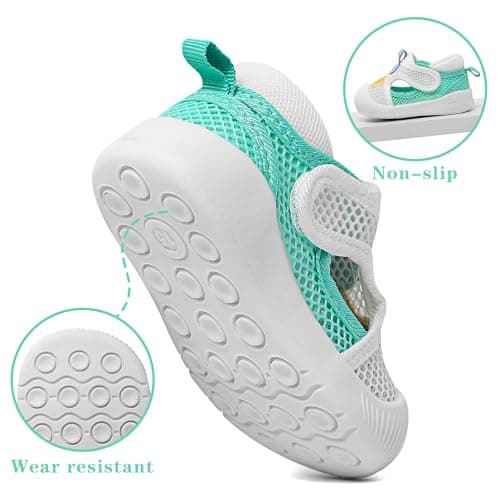 MASOCIO Baby Shoes Sandals Toddler Boys Girls First Walking Pre Walkers Summer Soft Sole Trainers 9 Infant 6-12 Months Size 2.5 UK Child White — view 5