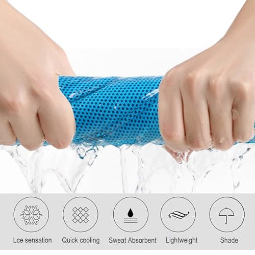 Gym Towels, 3 Pack Cooling Towel Soft Microfiber with Portable Silicone Sleeves, Breathable Instant Towels, Microfiber Soft Quick Dry Gym Towel for Sport Camping Swim Fitness(30 x 90cm, 3 Colors) — view 4