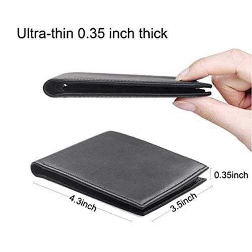 Hoobest RFID Blocking Genuine Leather Wallet Men Slim Wallet Travel Wallet — view 4