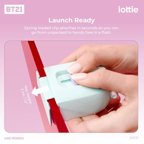 iOttie with BT21 Treker Magnetic Travel Mount, Mint Folding Tripod with Plush Character Keychain, Magsafe Smartphone Mount with RJ Bag Charm and Mystery Character Card, Travel Essential Tech — view 6