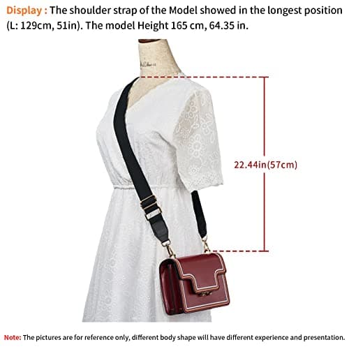 Women Wide Shoulder Bags Strap,Adjustable Replacement Belt Bag Strap with Leather Gold Hooks Canvas Purse Straps Messenger Bag Changeable Long Strap For Crossbody Handbag(Leather-Dark Brown) — view 6