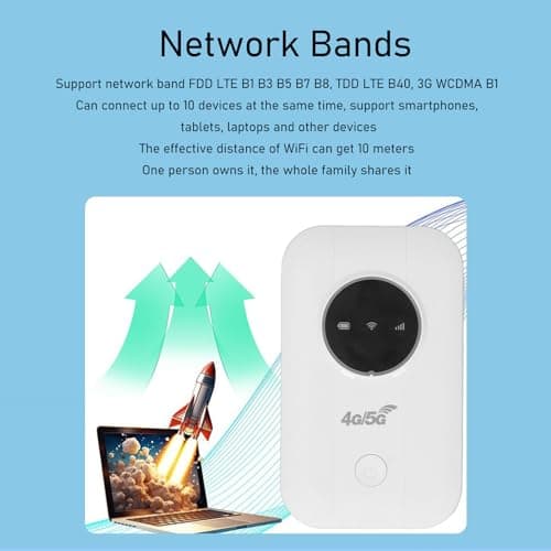 Portable WiFi Hotspot, 4G LTE Mobile WiFi Hotspot 300Mbps 3650mAh Pocket WiFi Router 10 Users Sharing WiFi Hotspot Device with Micro SIM Card Slot — view 2