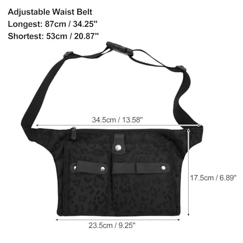 VOCOSTE Hairdresser Scissor Bag, Barber Canvas Waist Pouch, Professional Hairdressing Tools Storage Holsters with Waist Belt, Leopard Black — view 3