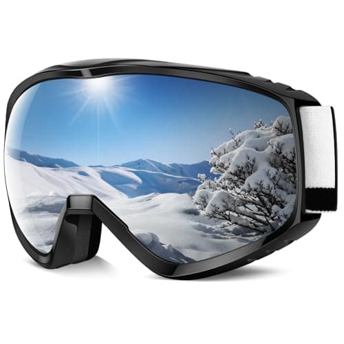 Findway Ski Goggles For Women Men Youth Teen, Snowboarding Goggles Over Glasses Compatible Helmet, Anti-fog UV Protection, Anti-glare Skiing Goggle Silver For Skiing Snowboarding