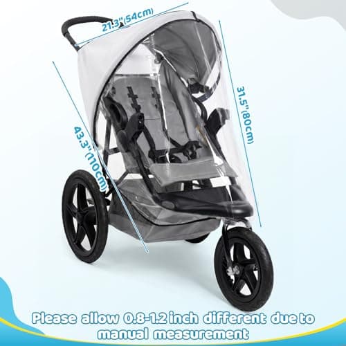 Orzbow Universal 3 Wheel Rain Covers with Easy Access Large Opening, Clear — view 5