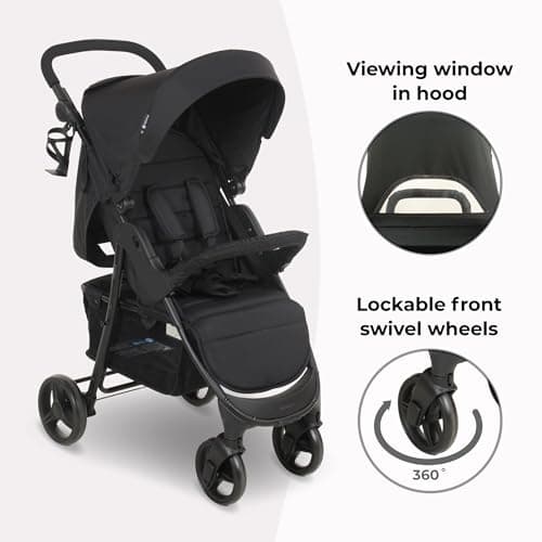 My Babiie MB30 Pushchair – from Birth to 4 Years (22kg), Easy Compact Fold, Large Shopping Basket, Adjustable Handle, Stroller Includes Cup Holder, Rain Cover – Black — view 5