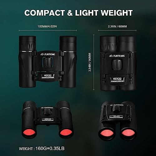 Flintronic 40 x 22 HD Telescope Mini Binoculars Waterproof Portable, Foldable Compact Pocket Size Small and Lightweight for Adults Sightseeing, Bird Watching, Hiking, Camping — view 2