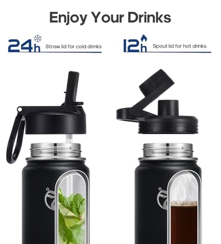 HydroPal Vacuum Insulated 500ml Stainless Steel Water Bottle with Dual Lids — view 3