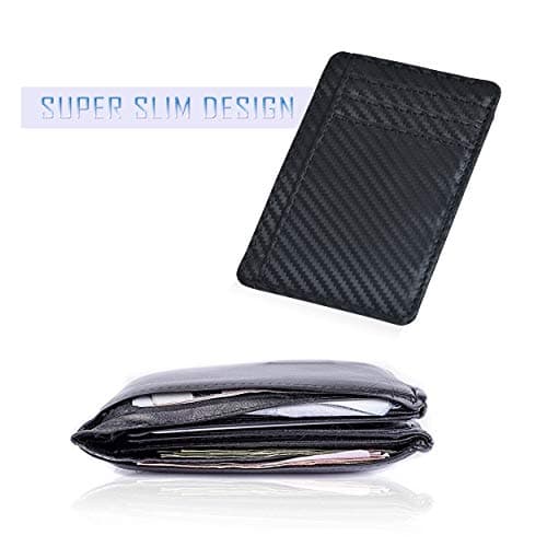 Oak Leathers Leather Wallet for Men & Women - RFID Wallet Slim Credit Card Holder 1 ID Window Thin Wallets Front Pocket — view 5
