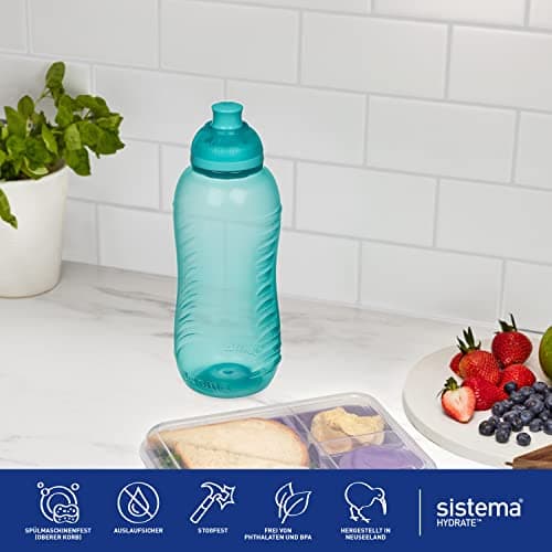 Sistema Twist 'n' Sip Squeeze Kids Water Bottle | Leakproof Water Bottle | 330 ml | Assorted Colours — view 6