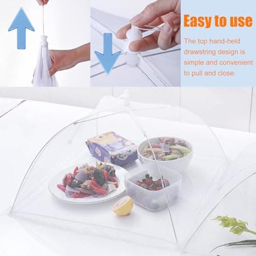 Collapsible Mesh Food Covers, Reusable and Collapsible Outdoor Food Cover for Outdoor Camping Picnics Parties BBQ to Keep Out Flies Bugs Mosquitoes (4 Pack) — view 6