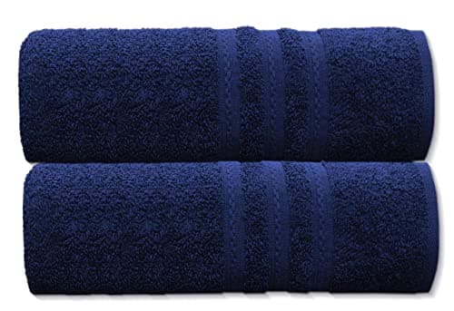 A & B TRADERS Extra Large Jumbo Bath Sheets Pack of 2 | 100% Cotton Bath Towels 85 x 200 cm | Luxury Hotel Quality Oversized Beach Towels | Soft, Thick & Highly Absorbent (Navy) — view 5