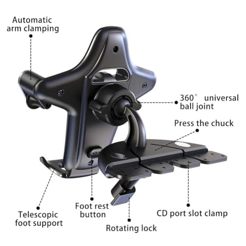 Hoppipola Mobile Phone Holder Purple - for Red Devices of Sizes 4.7-7.1 Inches, Fits Car CD Slot 7-7.2 Inch Models (Purple-Red) — view 2