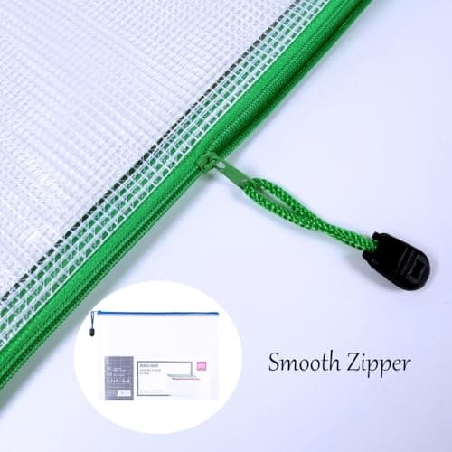 5Pcs A4 Plastic Wallets File Folders Zip Lock Bags Document Wallet File Zipper Bags for Office Home School Supplies (A4-5Pcs) — view 3