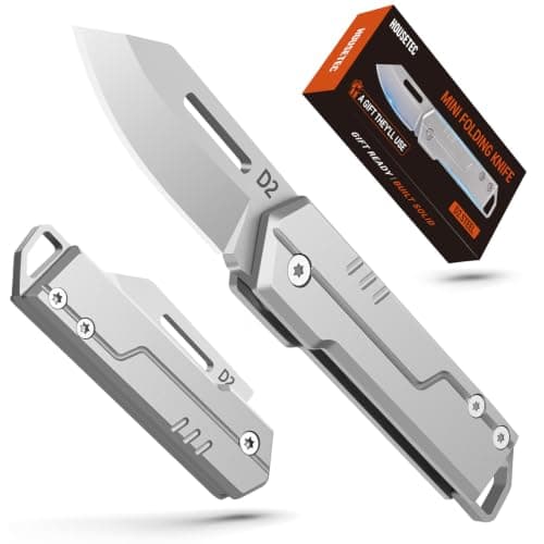 Folding Knife, Cool Dad Birthday Gifts for Men, Compact D2 Steel Edge Utility Tool, CNC Steel Handle, Lanyard Hole, Lightweight EDC Gadgets for Home, DIY, Camping, Hiking, Outdoor