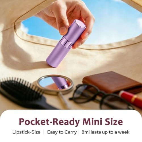 Toureal Travel Perfume Atomiser Refillable, 8ml Atomiser Spray Bottle,Purp — view 2