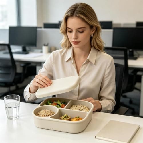Leakproof Lunch Containers 4-Compartment 750ml Leak-Proof Divider — view 3
