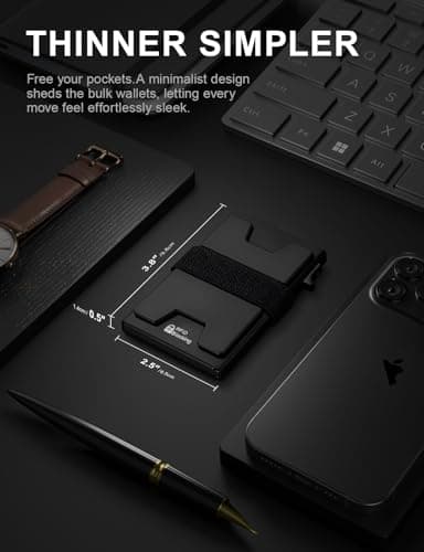 LXMY Mens Card Holder Wallet,RFID Blocking Credit Card Holder,Pop Up Minimalist Slim Metal Wallet with Backplate & Cash Band,Suitable Gifts for Men — view 2