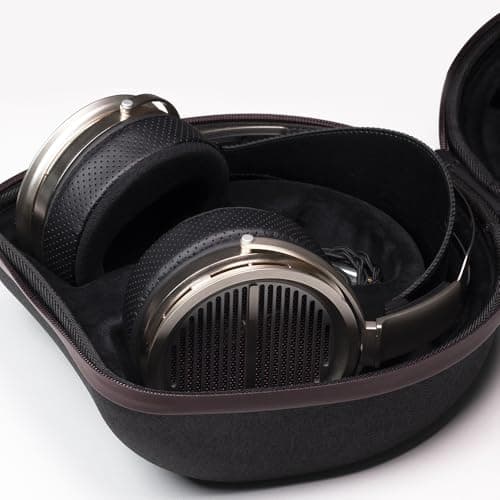 Aune AuNest, Hard Travel Carrying Case for AR5000 Wired Headphones, Case Only, Dark grey + burgundy — view 3