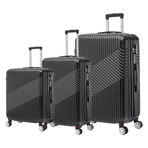 Flymax 55x35x20 4 Wheel Super Lightweight Cabin Luggage Suitcase Hand Carry on Flight Travel Bags On Board Fits Flybe Easyjet Ryanair Jet 2 BA Black — view 2