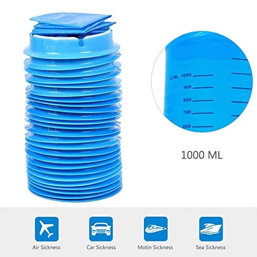 Travel Emesis Bags 10ml 10 Pack Portable Disposable Barf Bags for Travel Car Flight Flight Vomit Nausea Bags Suitable for Kids Adults (Blue, One Size) — view 5