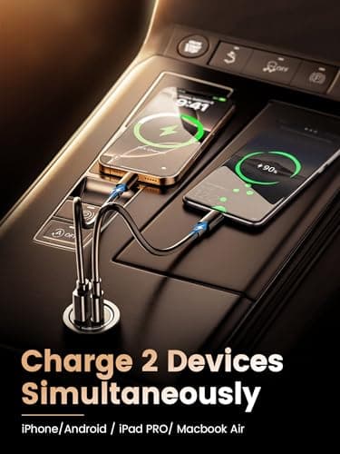 MOSWAG Car Charger USB C Fast Charge, Mini Cigarette Lighter USB Charger — view 6