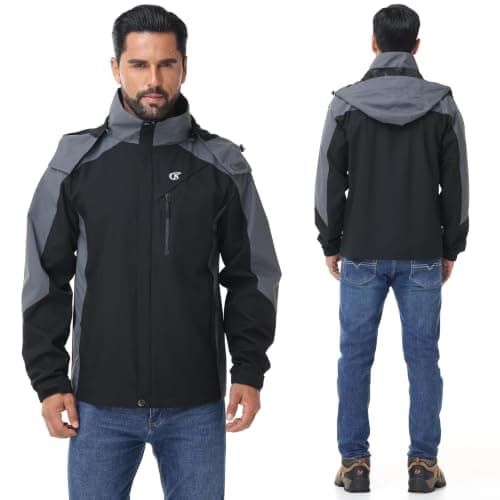 yuyangdpb Mens Waterproof Jacket Lightweight Hooded Raincoat — view 2