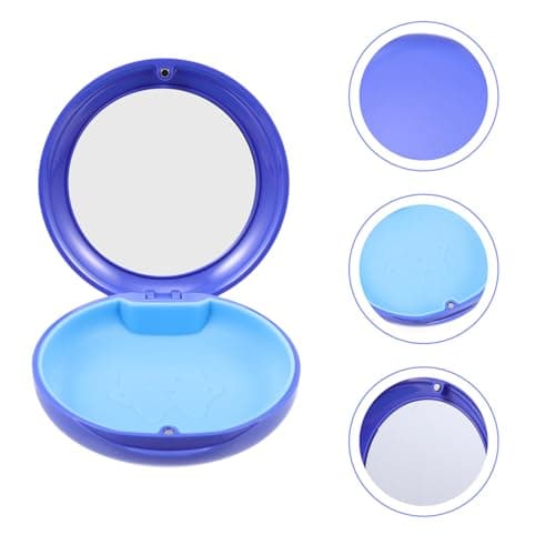 Zerodeko Portable Retainer Case with Mirror, ABS Blue Dustproof Storage Box — view 6