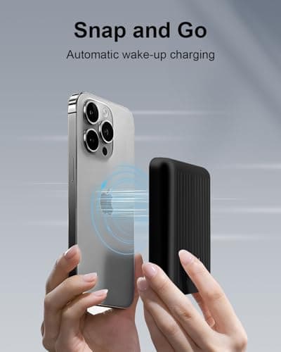 Miady for Magsafe Power Bank, 5000mAh Magnetic Slim Portable Charger — view 3