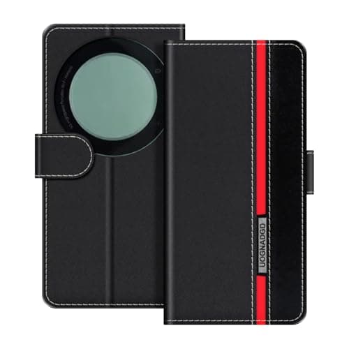 UOGNADGD Striped Leather Case for ZTE Telstra 5G Wi-Fi - Black