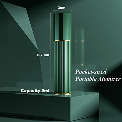 Aurdox Refillable Perfume Atomiser,Portable mini Perfume Spray Bottles Empty Spray, Dispensers, Leak-proof Atomizers with Bottom Pump for Travel, 5ml/Green — view 5