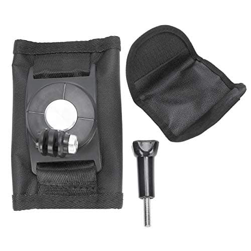 SparkFeng Universal 360 Degree Rotary Motion Camera Backpack Clip Mount Adapter, Adjustable Sports Camera Bracket with Canvas Base, for and Other Action Cameras