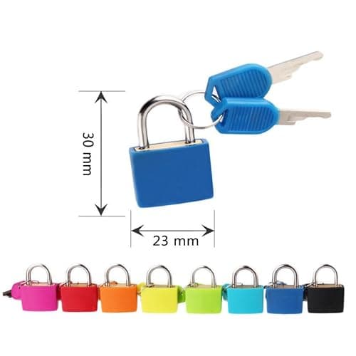Suitcase Locks, Luggage Locks, Suitcase Locks with Keys, Multicolor Small Padlocks for Travel Suitcases Luggage Bag Case,Metal Travel Padlocks for Luggage Lock Backpack,Gym,Locker (Red) — view 2