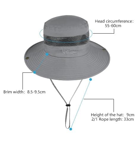 BSBUY UPF50+ Sun Hat With UV Protection Wide Brim, Breathable Mesh Safari Boonie for Fishing, Summer Lightweight Portable Foldable for Hiking Camping Climbing — view 4