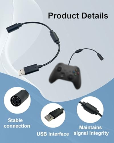 SEYUGOPTI 2-Pack USB Breakaway Cable for Xbox 360 & Logitech G920/G29 — view 5