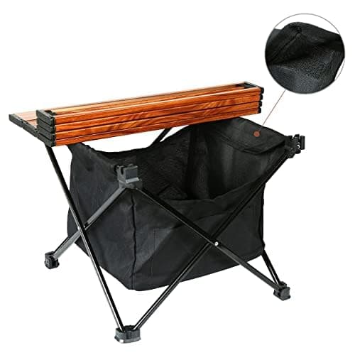 ROCK CLOUD Portable Camping Table Ultralight Aluminum Folding Beach Table Camp for Camping Hiking Backpacking Outdoor Picnic (Nature Wood Grain,with Storage Bag, Small) — view 4