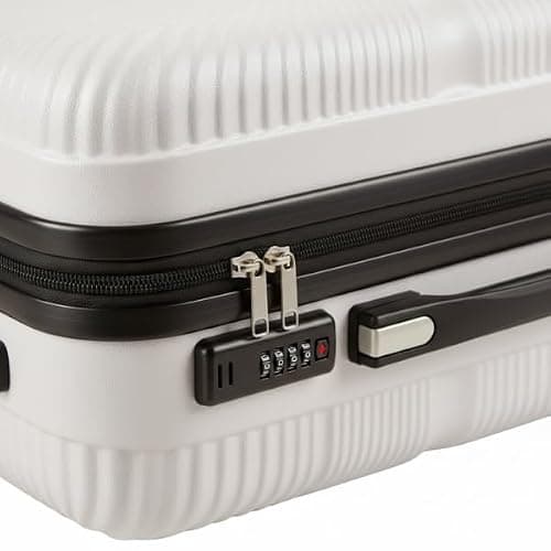 53X38X22CM Cabin Suitcase 4 Wheel Hardshell Expandable Luggage Case Hand Carry On ABS (T-HC-CABIN-2029) (White) — view 6
