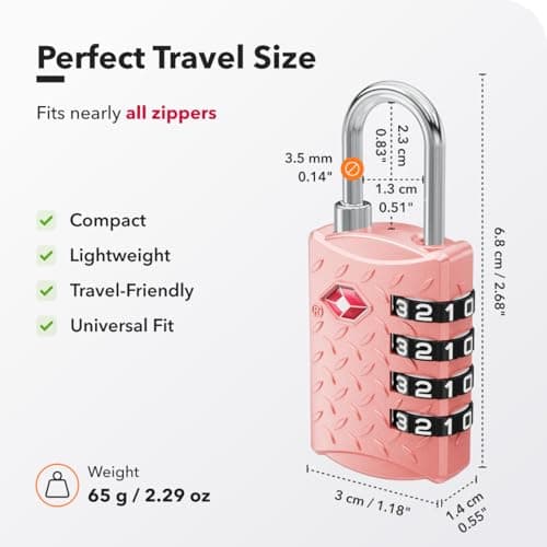 NovLock TSA Padlock for Suitcases, TSA Approved Luggage Locks for Travel — view 4