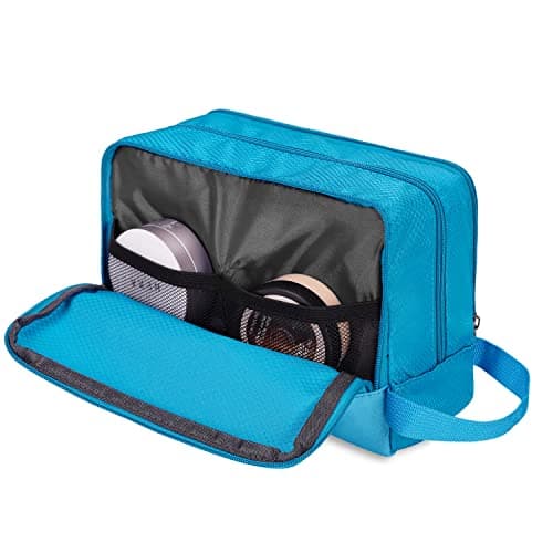 WANDF Toiletry Bag Water-Resistant Nylon Travel Wash Bag Lightweight Dopp Kit for Men and Women(A-Pure Blue) — view 3