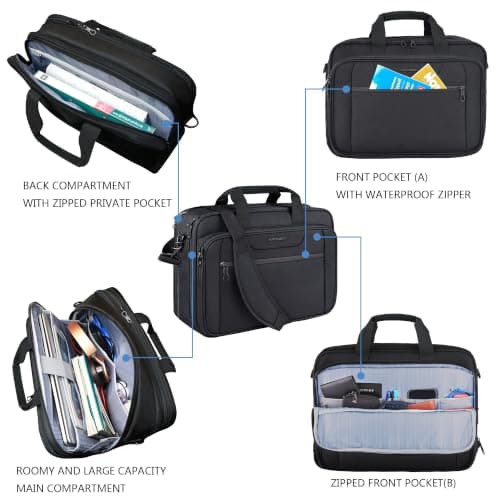 KROSER Laptop Bag Expandable Laptop Briefcase Fits Up to 17.3 Inch Laptop — view 5