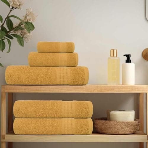 LoogCape Frogn Gold 8-Piece Towel Set 360 g/m² 100% Cotton for Bath, Sauna, Spa, Wellness, Beach, Travel, Sports, Fitness, with Practical Loop, Absorbent, Soft, Durable, Washable — view 2
