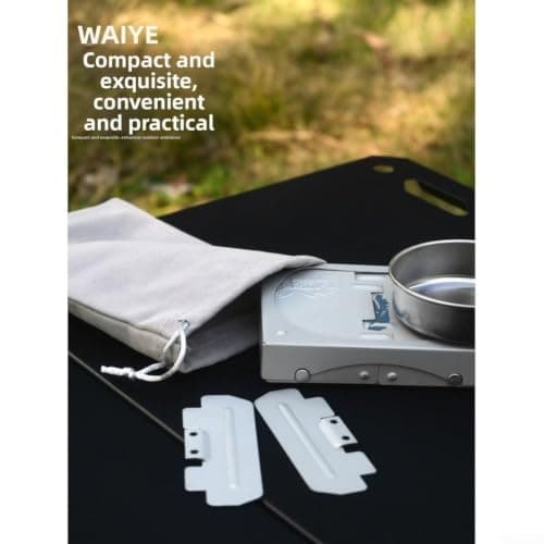 Compact Folding Camping Stove for Solid Fuel Blocks - Galvanized Iron Portable Burner for Backpacking and Travel 12.5x15cm(H) — view 6
